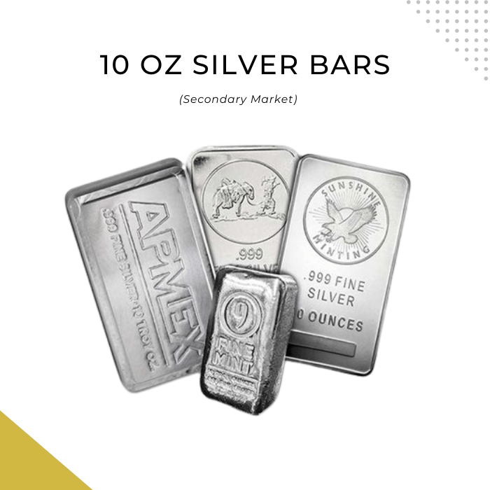 10 oz Silver .999 Secondary Bars bullion buy and sell prices in Charlotte NC