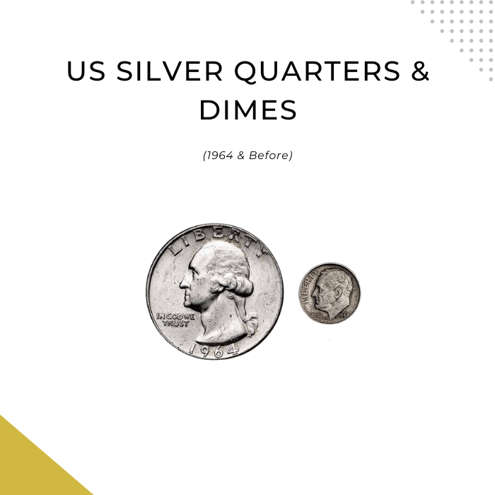 90% US Dimes or Quarters Per Face Dollar bullion buy and sell prices in Charlotte NC